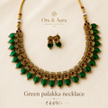 Green Palakka Necklace with matching earrings by Ore & Aura