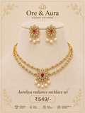Aureliya Radiance Necklace Set with matching earrings by Ore & Aura