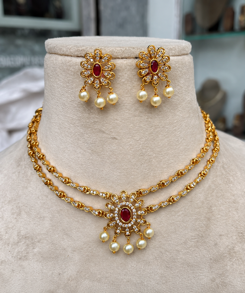 Aureliya Radiance Necklace Set with matching earrings by Ore & Aura